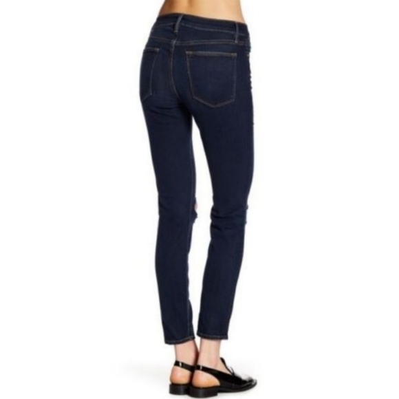 Frame Le High Skinny Distressed Destroyed Raw Hem Jeans Size 24 - Picture 15 of 16